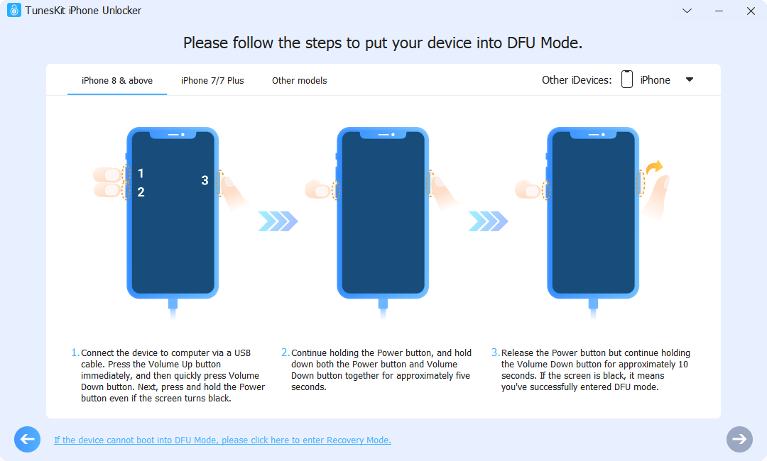 mettre votre iphone en mode de récupération