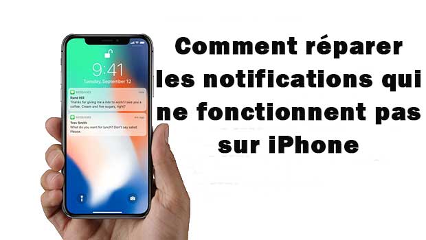 les notifications ne fonctionnent pas sur iphone