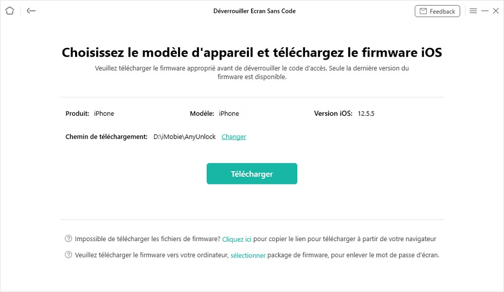 télécharger le package du firmware