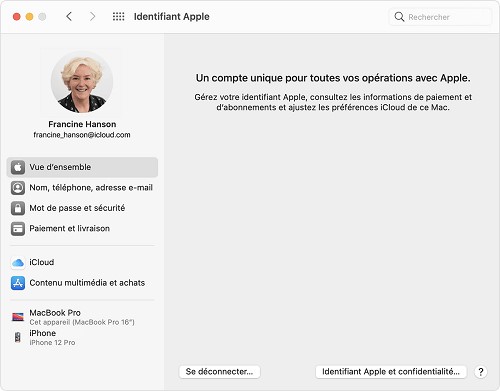 déconnexion apple id sur mac