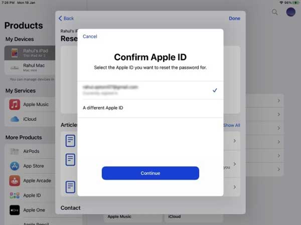 retrouver le code de l'identifiant apple via l'assistance apple