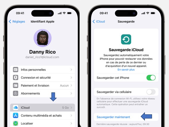 sauvegarder iphone via iCloud
