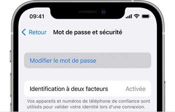 modifier le mot de passe de l'identifiant apple iphone