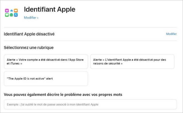 contacter l’assistance apple