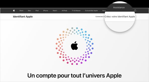 créer un nouvel identifiant apple