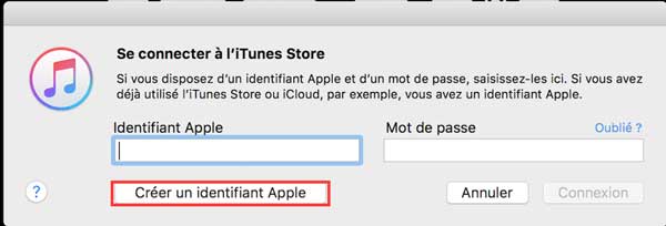 créer un identifiant apple via itunes