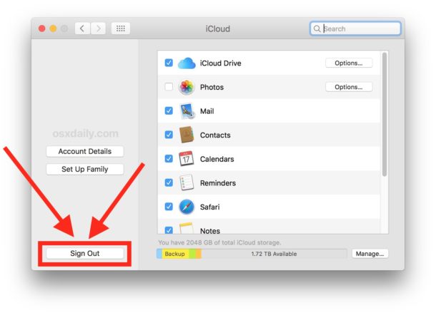 supprimer le compte icloud via mac