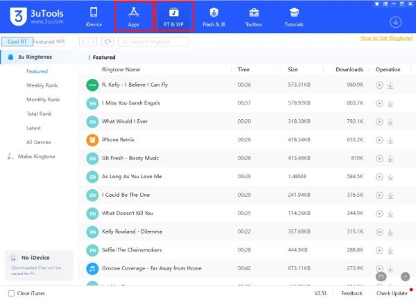 télécharger des applications et des sonneries