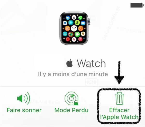 effacer l’Apple Watch via icloud