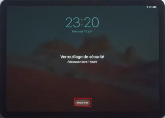 débloquer ipad via la fonction Effacer iPad