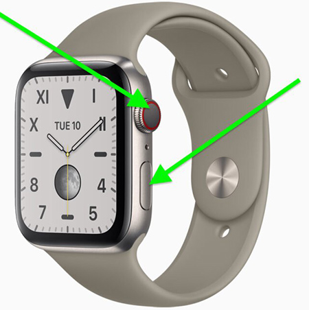 forcer le redémarrage d'apple watch