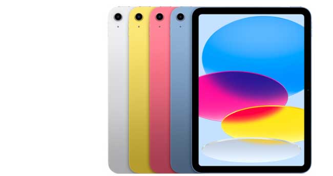 ipad 10 en quatre couleurs