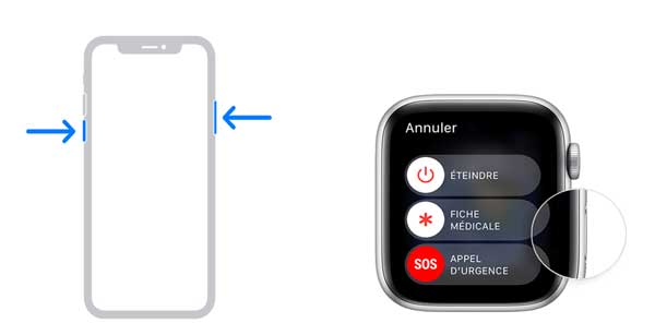 redémarrer respectivement iphone et apple watch