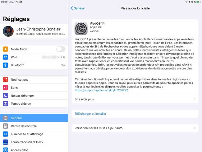 mettre a jour la version ios