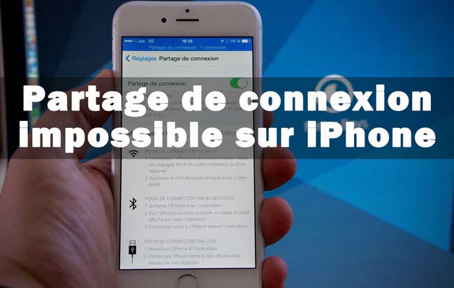 partage de connexion impossible