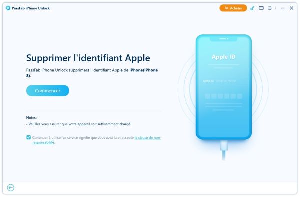 l’interface de supprimer l’identifiant Apple