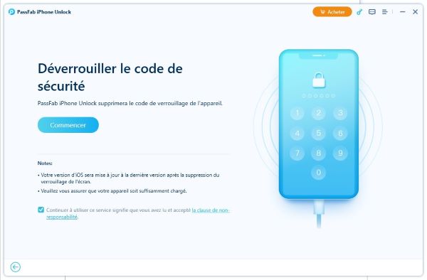 l’interface de supprimer le code de verrouillage