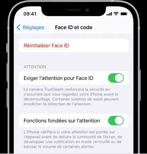 exiger l’attention pour face id