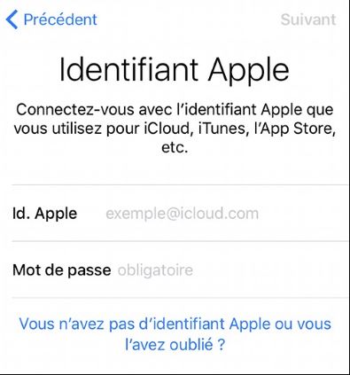 Réinitialiser l’Apple id sur un nouvel appareil