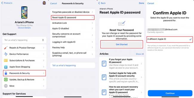 retrouver l'identifiant apple via un appareil emprunté