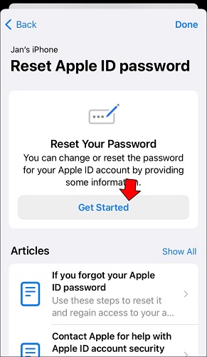 réréinitialiser le code iCloud avec l’app Assistance Apple