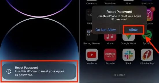 utiliser cet iphone pour reinitialiser le code apple id 