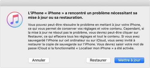 restaurer iPhone en mode DFU