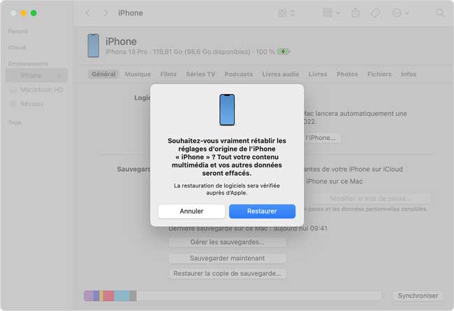 débloquer iphone désactivé avec itunes