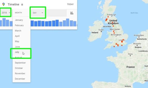 Sélection de dates dans Google Maps