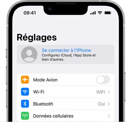 se connecter au compte icloud