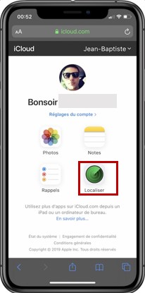 connectez-vous à iCloud dans navigateur mobile