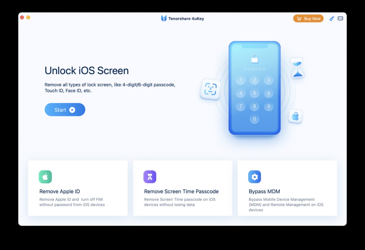 l’interface de Tenoshare 4ukey