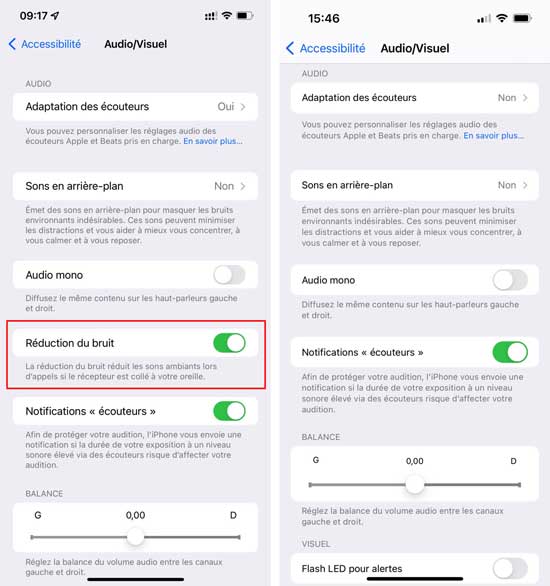 désactiver la réduction du bruit de l’iPhone