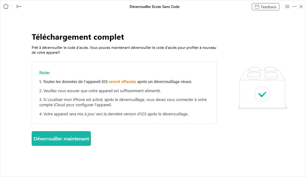 déverrouiller maintenant le code d’ecran