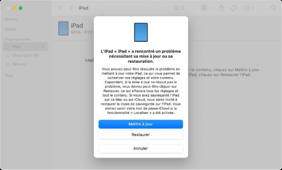 restaurer ipad avec itunes