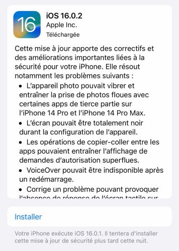 mettre à jour ios