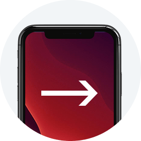 le côté droit de l'écran de l'iphone