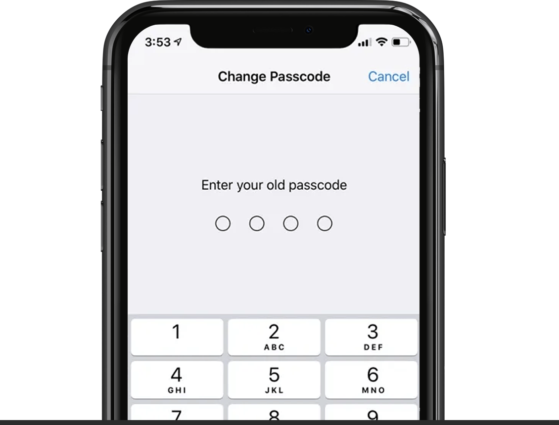 modifier le mode de passe sur iphone